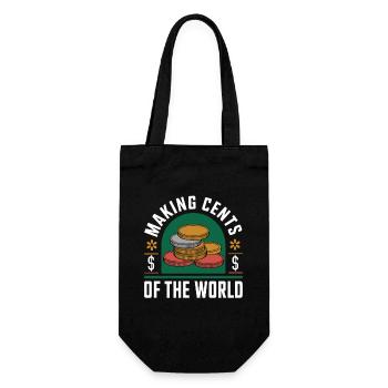 Make Cents of the World Humorous Coins Graphic - Gift Bag for Bottles - black - Front