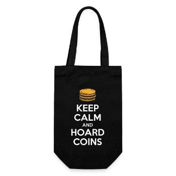 Stay calm and hoard coins - Gift Bag for Bottles - black - Front