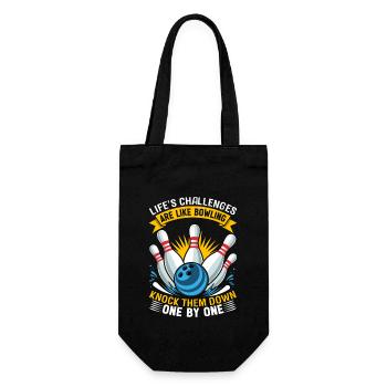 Life’s challenges are like bowling pins. Knock the - Gift Bag for Bottles - black - Front