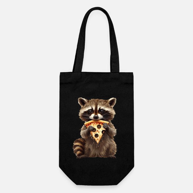 Waschbär - Geschenkbeutel für Flaschen - Schwarz