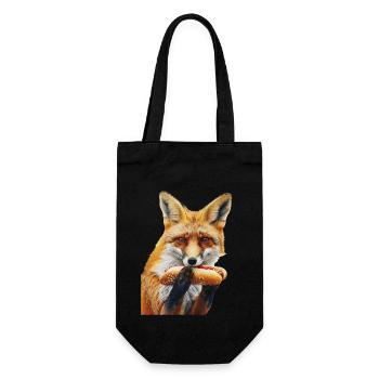 Fuchs - Geschenkbeutel für Flaschen - Schwarz - Vorne