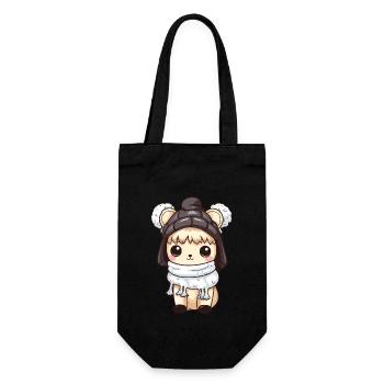 Alpaca Winter Animal Baby Comic - Gift Bag for Bottles - black - Front