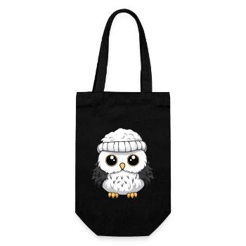 Owl Winter Animal Baby Comic - Gift Bag for Bottles - black - Front