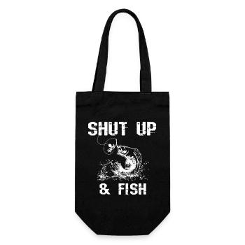 Fisherman Shut And Fish Fishing - Gift Bag for Bottles - black - Front