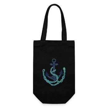 Ancre Vintage Design Hobby Pêcheur Marin - Sac à bouteille - noir - Devant