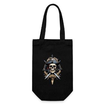 Piratenflaggen Skull Jolly Roger Pirat Kostüm - Geschenkbeutel für Flaschen - Schwarz - Vorne