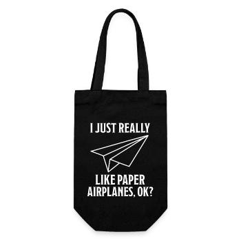 Avion en papier disant blague Avion en papier cadeau - Sac à bouteille - noir - Devant