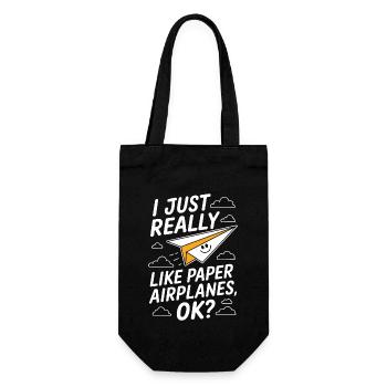 Avion en papier disant blague Avion en papier cadeau - Sac à bouteille - noir - Devant