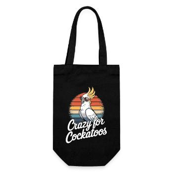 Crazy For Cockatoos Retro Sonnenbrille Vogel - Geschenkbeutel für Flaschen - Schwarz - Vorne