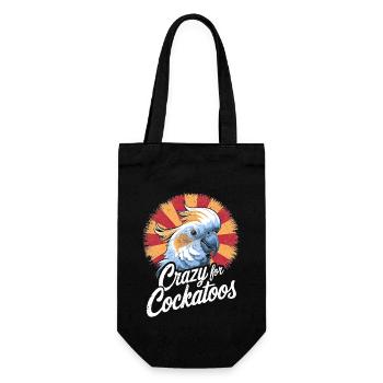Crazy For Cockatoos Bunte Papageienfreude - Geschenkbeutel für Flaschen - Schwarz - Vorne