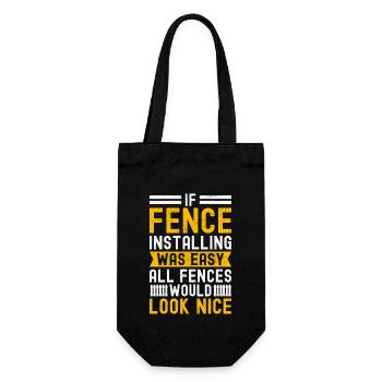 Zauninstallateur Zaunbauer Fence Installer - Geschenkbeutel für Flaschen - Schwarz - Vorne