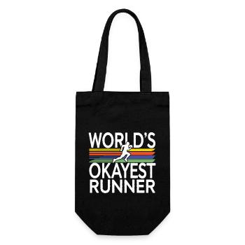 Worlds okayest average runner Funny jogging saying - Gift Bag for Bottles - black - Front