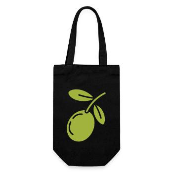 Olive - Geschenkbeutel für Flaschen - Schwarz - Vorne