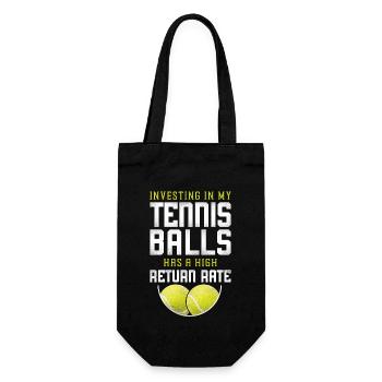 Funny Tennis Player Racket Pun - Gift Bag for Bottles - black - Front
