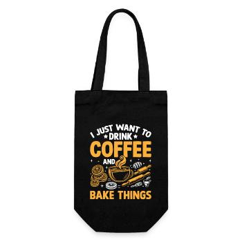 Je veux juste boire du café et faire cuire des choses en cuisinant - Sac à bouteille - noir - Devant