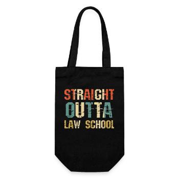 Law Straight Outta Law School Lawyer - Gift Bag for Bottles - black - Front