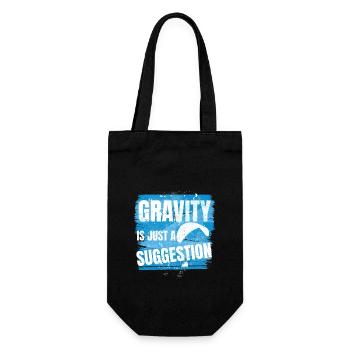 Gravity Is Just a Suggestion – Paragliding - Gift Bag for Bottles - black - Front