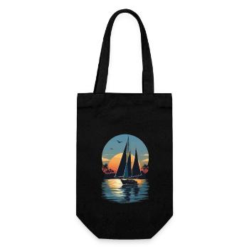 Segeln Sonnenuntergang Paradies - Geschenkbeutel für Flaschen - Schwarz - Vorne