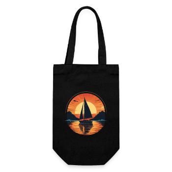 äSegelboot Sonnenuntergang Abenteuer - Geschenkbeutel für Flaschen - Schwarz - Vorne
