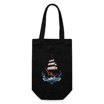 Majestic sailing ship on the high seas - Gift Bag for Bottles - black - Front