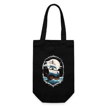 Motif de voilier aventureux - Sac à bouteille - noir - Devant