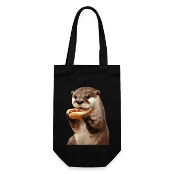 Otter - Geschenkbeutel für Flaschen - Schwarz - Vorne