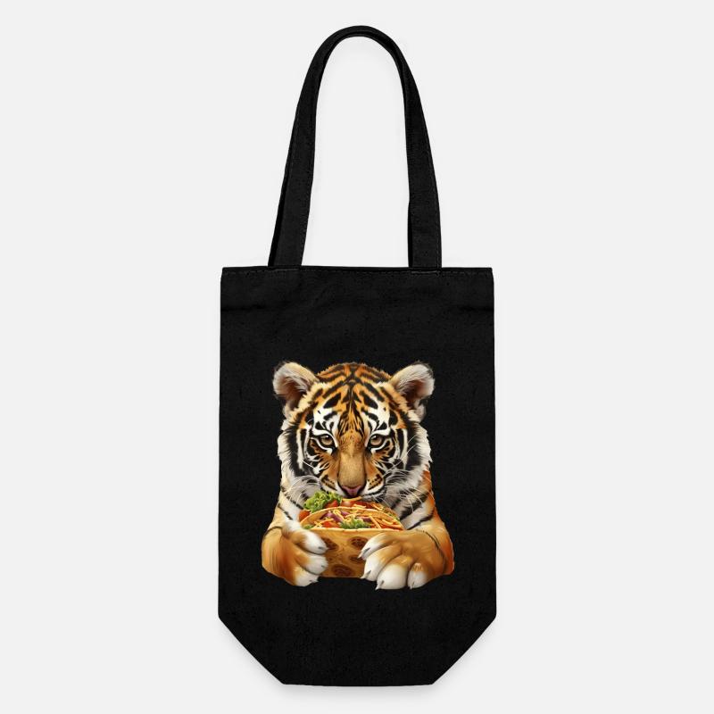 Tiger - Geschenkbeutel für Flaschen - Schwarz