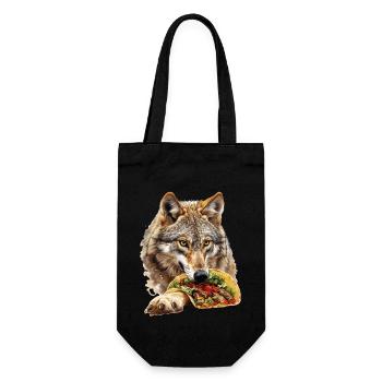 Wolf - Geschenkbeutel für Flaschen - Schwarz - Vorne
