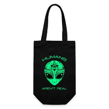Scary but Funny Humans Aren't Real Alien Area51 Gi - Gift Bag for Bottles - black - Front