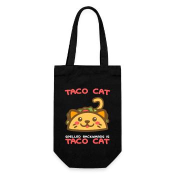 Taco Cat Spelled Backwards Is Taco Cat Lover Gift - Gift Bag for Bottles - black - Front
