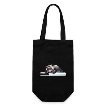 Hippopotame paresseux Barre de chargement Humour - Sac à bouteille - noir - Devant