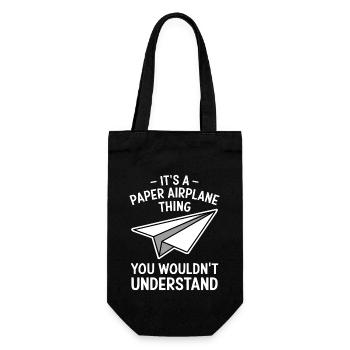 Avion en papier disant blague Avion en papier cadeau - Sac à bouteille - noir - Devant