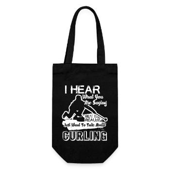 Curling Talk About Curling - Gift Bag for Bottles - black - Front