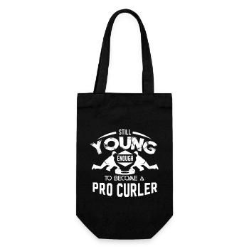 Curling Still Young Enough To Become Pro Curler - Gift Bag for Bottles - black - Front