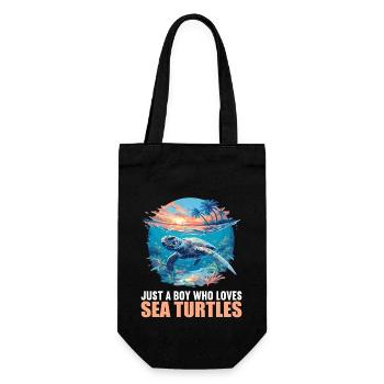 Sea Turtle Meeresschildkröten Meeresschildkröte - Geschenkbeutel für Flaschen - Schwarz - Vorne