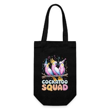 Cockatoo Squad Bunte Partypapageien Spaß - Geschenkbeutel für Flaschen - Schwarz - Vorne
