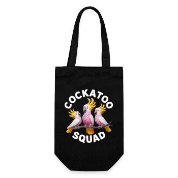 Cockatoo Squad Lustige Kakadu Gruppe - Geschenkbeutel für Flaschen - Schwarz - Vorne