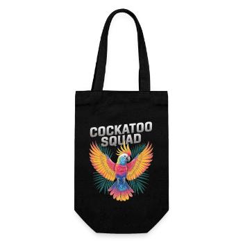 Bunte Cockatoo Squad Papageien Abenteuer - Geschenkbeutel für Flaschen - Schwarz - Vorne