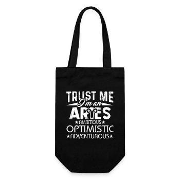 Trust Me I'm An Aries Ambitious Optimistic - Gift Bag for Bottles - black - Front