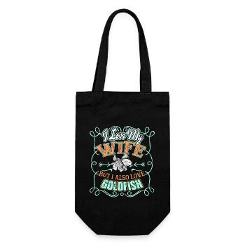 I Love My Wife And Goldfish - Gift Bag for Bottles - black - Front