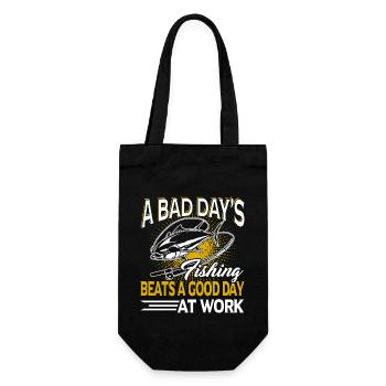 A Bad Day's Fishing Beats A Good Day At Work - Gift Bag for Bottles - black - Front