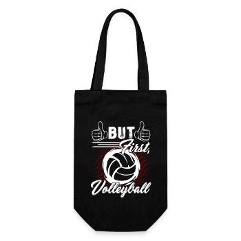 But First Volleyball - Gift Bag for Bottles - black - Front