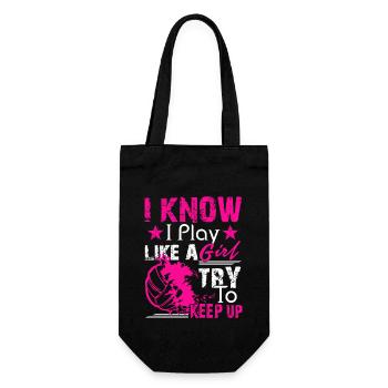 Volleyball I Know I Play Like A Girl - Gift Bag for Bottles - black - Front