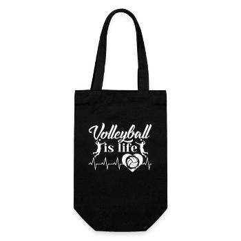Volleyball Is Life Heartbeat - Gift Bag for Bottles - black - Front