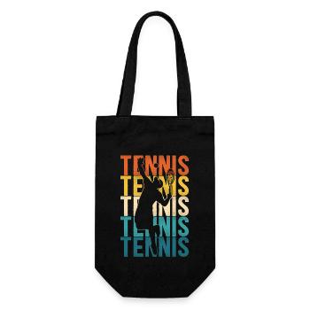 Funny Tennis Player Racket Retro - Geschenkbeutel für Flaschen - Schwarz - Vorne
