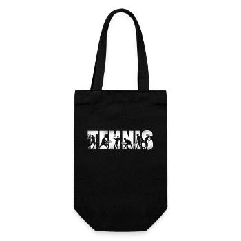 Funny Tennis Player Racket Tennis - Geschenkbeutel für Flaschen - Schwarz - Vorne