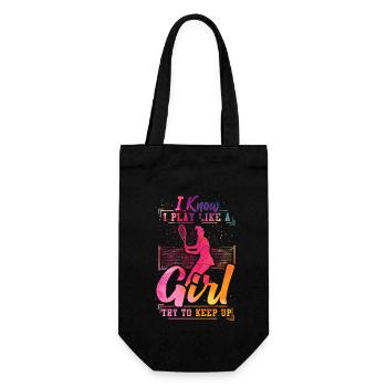 Funny Tennis Player Racket - Gift Bag for Bottles - black - Front