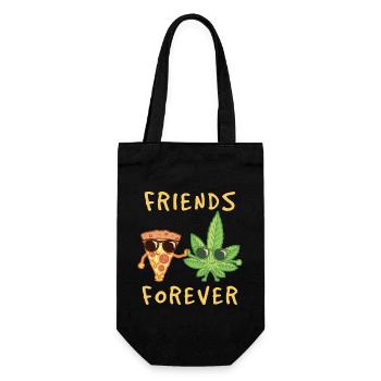 Pizzeria Italy Friends Forever Mozarella Pizza - Gift Bag for Bottles - black - Front