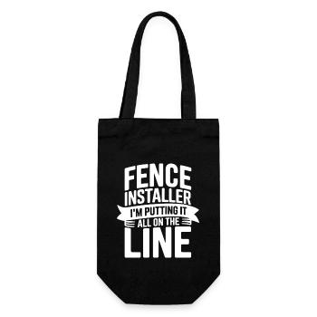 Zauninstallateur Zaunbauer Fence Installer - Geschenkbeutel für Flaschen - Schwarz - Vorne