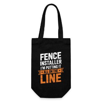 Zauninstallateur Zaunbauer Fence Installer - Geschenkbeutel für Flaschen - Schwarz - Vorne